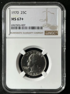 1970 25C Washington Quarter Dollar NGC MS67+  6967826-007 - Picture 1 of 2