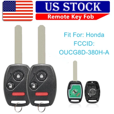 2 para Honda Odyssey 2005-2010 sin llave coche mando a distancia llavero OUCG8D-380H-A Foto 1 de 4