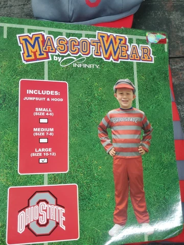 The Ohio State Mascot Wear Jumpsuit And Hat Cover