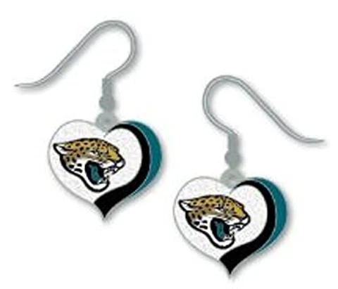 NFL Jacksonville Jaguars Earrings Glitter Heart Small Cover