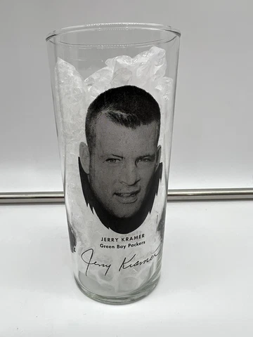 VINTAGE 1970'S Jerry Kramer GREEN BAY PACKERS NFL PIZZA HUT GLASS Football Cover