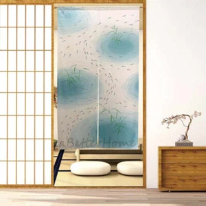 Small Fish Pattern Japanese Noren Doorway Curtain Door Divider Hanging Drapes - Picture 1 of 6