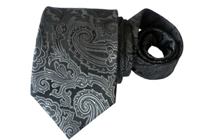 DONALD J. TRUMP MEN'S TIE BLACK/PAISLEY WIDTH: 3.7/8" LENGTH 58" - Picture 1 of 4