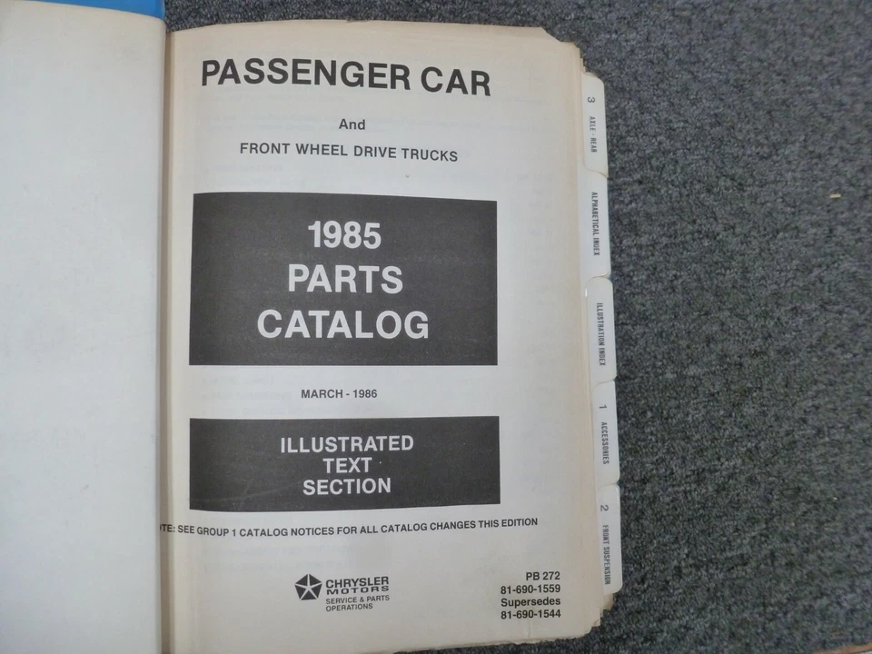 Dodge 600 1985 cupé sedán convertible catálogo de piezas manual SE ES turbo Foto 1 de 1