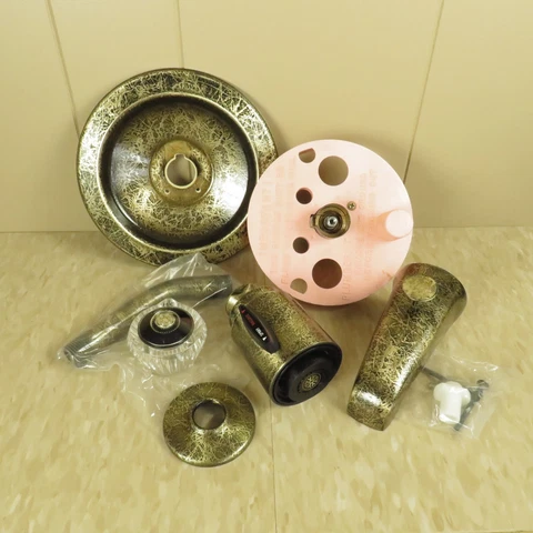 70s Vintage Moen Tub Faucet Spout Shower Kit Antique Brass Cover