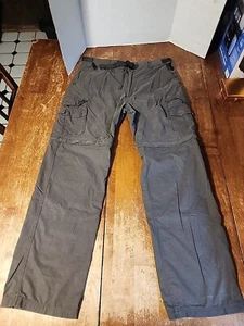 BC Clothing Mens Convertible Hiking Pants/Shorts Size L X 34 Olive Green Adj - Picture 1 of 8