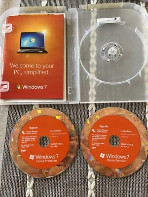 Microsoft Windows 7 Home Premium Upgrade Family Pack For 3 PCs 32 & 64 Bit DVDs - Image 1 of 4