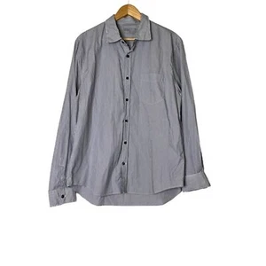 Mens Vince Striped Button Down Cotton Shirt - Picture 1 of 7