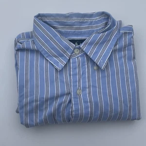 Polo Ralph Lauren Classic Fit Oxford Shirt Sz L Blue White Stripe Fl - Picture 1 of 8