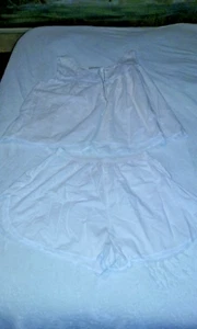 vtg Delicates 2 Piece Lingerie Off White Cream Floral Lace Pajamas Size Large - Picture 1 of 22