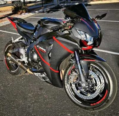 Kit de carenado rojo pintura fibra de carbono para carrocería 08-11 Honda CBR1000RR 2008-2011 Foto 1 de 4