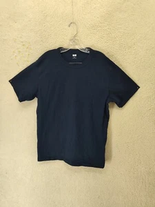 Uniqlo Men Shirt Extra Large Blue 100% Cotton Short Sleeve Regular Fit Tee - Picture 1 of 17