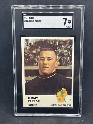 1961 Fleer #89 Jim Taylor Packers HOF SGC 7 - Image 1 of 2