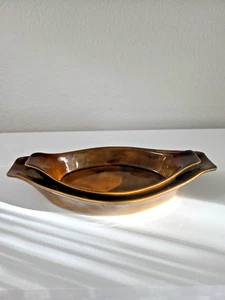 Vintage 1982 Studio Pottery Dishes – Nancy Greenlee Handmade Stoneware Pair - Picture 1 of 12