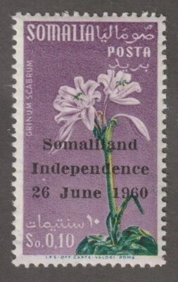 Somalia 1960 #242 Crinum Lily - MH Overprinted - Image 1 of 2