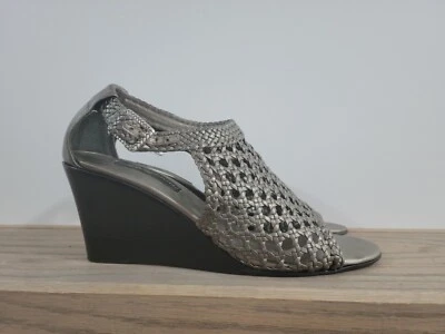 Sandalias Brighton Realm Peltre Mujer Cuero Tejido Tacones de Cuña Talla 10 10M Zapatos Foto 1 de 4