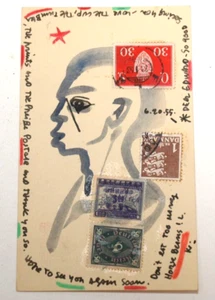 KARL PRIEBE POSTCARD-TO EDWARD FARBER-1955-UNUSUAL AND UNIQUE - Picture 1 of 5