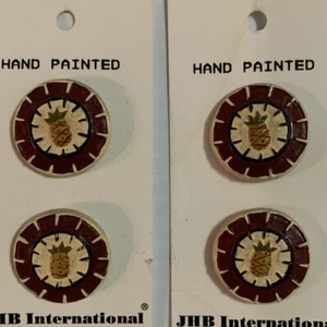 JHB International Buttons. Hand Painted, #25504 7/8 Inch. 4 Buttons . - Picture 1 of 2
