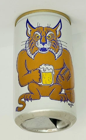 1983 UNIVERSITY KENTUCKY COOL WILDCAT MASCOT BASKETBALL+FOOTBALL SPORTS BEER CAN Cover