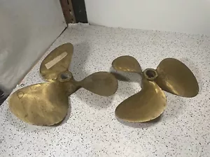 Inboard Brass Bronze Propellers Prop Set 13" D X 12"P 1 1/4" Bore-Right&LeftRHLH - Picture 1 of 17