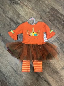 Emily Rose Fall Unicorn Tulle Tutu Skirt Dress with Bell sleeve size 18 Month - Picture 1 of 6