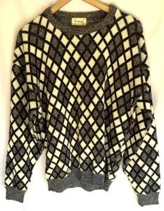Maglione maglia vintage anni 90 Protege Tag uomo grande Geo Diamond Cosby USA stile Coogi - Foto 1 di 9
