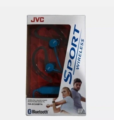 JVC Kenwood Sport Wireless Bluetooth Headphones HA-EC20BTA Blue Remote & Mic NEW - Image 1 of 2