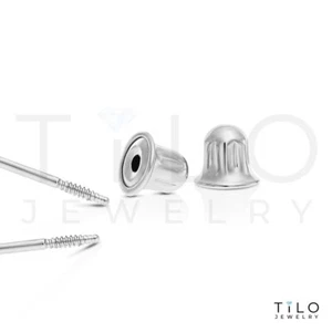14K Real Solid Gold Replacement Screw Backs For TILO Jewelry Stud Earrings ONLY - Picture 1 of 8