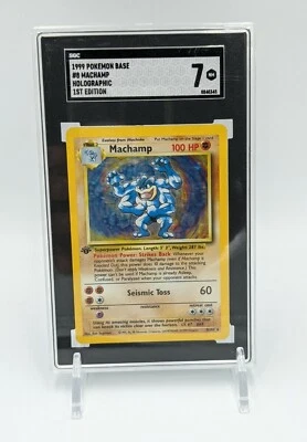 Machamp 1999 Pokemon Base 1st Edition Holographic HOLO - SGC 7  - Image 1 of 4