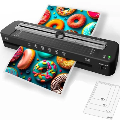 SINOMUND A3 Laminiergerät 20 Laminierfolien eingebautem Papierschneiderfür A3/A4/A5/A6