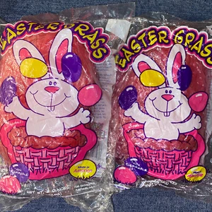 NEW Vintage Easter Grass Pink USA Set For Easter Baskets Crafting Decor - Picture 1 of 4