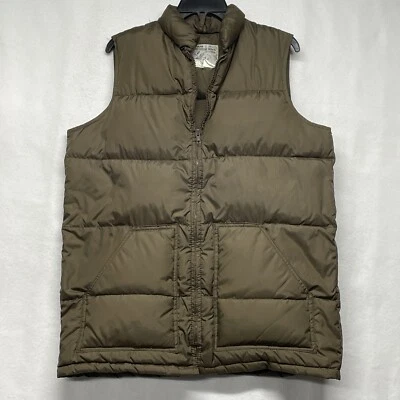 Down Vest Mens Medium Brown Western Prime Goose Down Puffer Packable Light WARM - Image 1 of 4