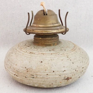 Vintage 1970s Kathee Shaff Kelson Mid Century Studio Pottery Kerosene Oil Lamp - Picture 1 of 8