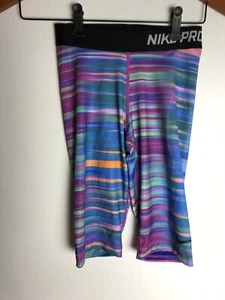 Nike pro dri-fit girls compression tights sz Xs multicolored--nice! M18 - Picture 1 of 6