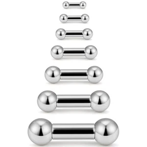 8G-00G 316L Surgical Steel Straight Barbell Nipple Ear Tongue Bar Ring Stretcher - Picture 1 of 16