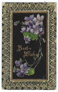 Postal vintage Best Wishes, publicada en 1911 - Imagen 1 de 2