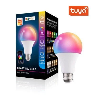 E27 Smart LED Light Bulbs A19 220V 10W Tuya WiFi Bluetooth Control Light Bulbs - Image 1 of 4