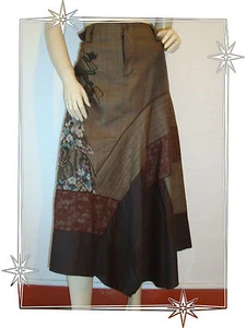 A  -  Jupe Fantaisie Asymétrique Marron Derhy Taille M - Picture 1 of 5