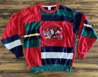 Vintage Disney Golf Crewneck Sweater Size XL Colorblock  - Image 1 of 4