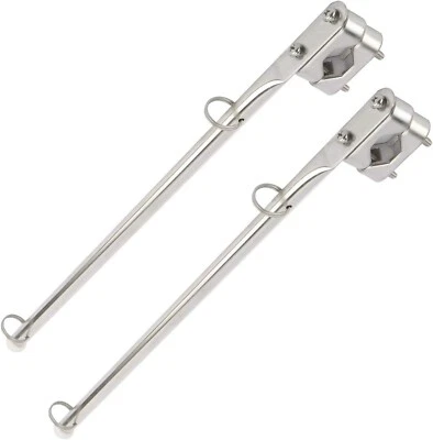 NB 2 Pcs 15.35 Inch Stainless Steel Rail Mount Flag Pole for Boat Yacht Marine.
