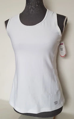 SUPERSALE: Wilson Tennis Funktions-Tank, weiß, zeitloses Damen Tank-Top