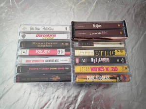 BEATLES JACKSON COLLINS STING BON JOVI ROXETTE 14 audio cassette - Foto 1 di 3