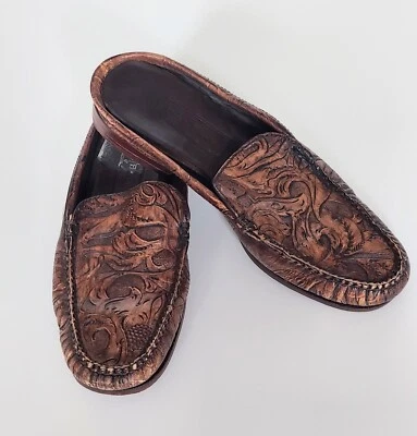 Slides femininos Cole Haan Collection 7,5 B Elkins couro artificial marrom - Imagem 1 de 4