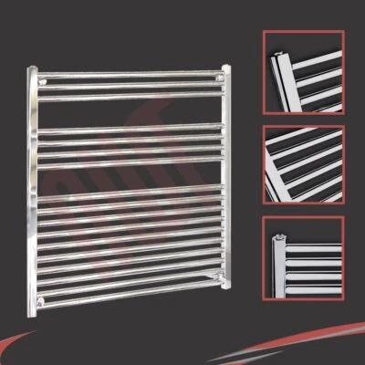 NWT DIRECT Heated Towel Rail Radiator Warmer Chrome STRAIGHT 900mm(w) x 900mm(h) 2464 BTUs