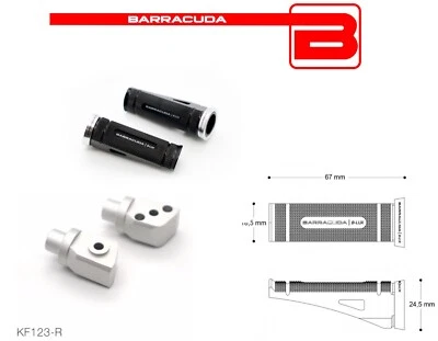 Barracuda Pedane PoggiaPiedi POSTERIORI CNC NERO Kawasaki Versys 650 2014-2021 Foto 1 de 4