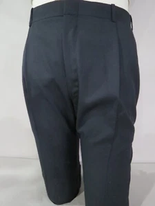 Classic Burberrys London New York navy blue fine hopsack wool dress pants 36-32 - Picture 1 of 10