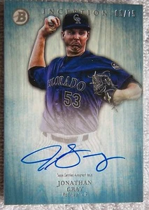 Jonathan Jon Gray 2014 Bowman Inception Blue Auto Card #05/75 Colorado Rockies - Picture 1 of 1