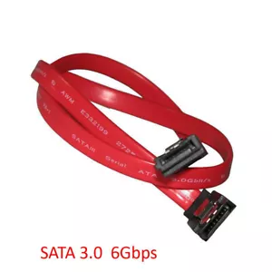 18" Inch SATA III 3.0 6Gbps Straight to 90 Degree Data Cable w/ Latch - Up Type - Picture 1 of 4