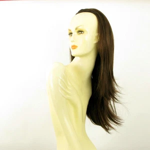 DT Half wig HairPiece long straight chocolate poly mesh copper 24.4 :13/6h30 - Imagen 1 de 7