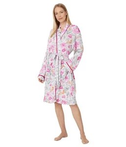 Tommy Bata Para Mujer Estampado Jersey Manga Larga Envolvente, Rubor Floral L/XL - Imagen 1 de 3